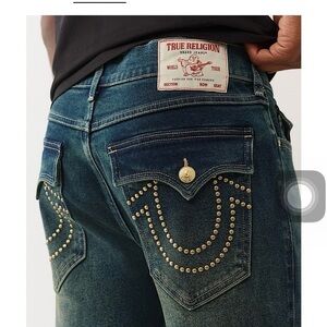 True Religion Men's Dark Blue Relaxed Jeans